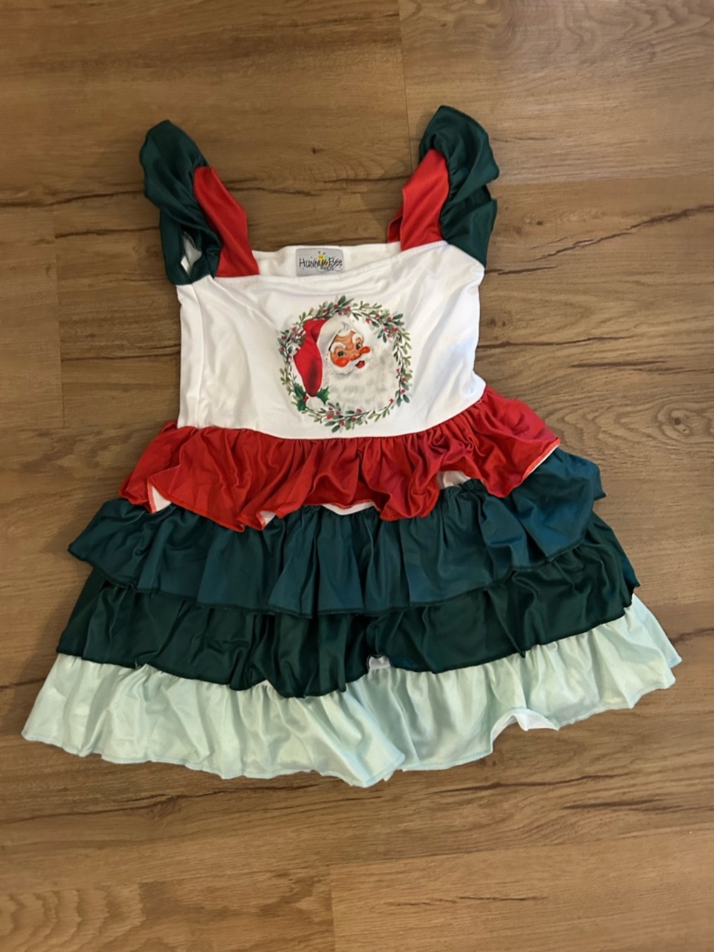 NEW Vintage Santa Themed Ruffled Dress - size 6-12 months